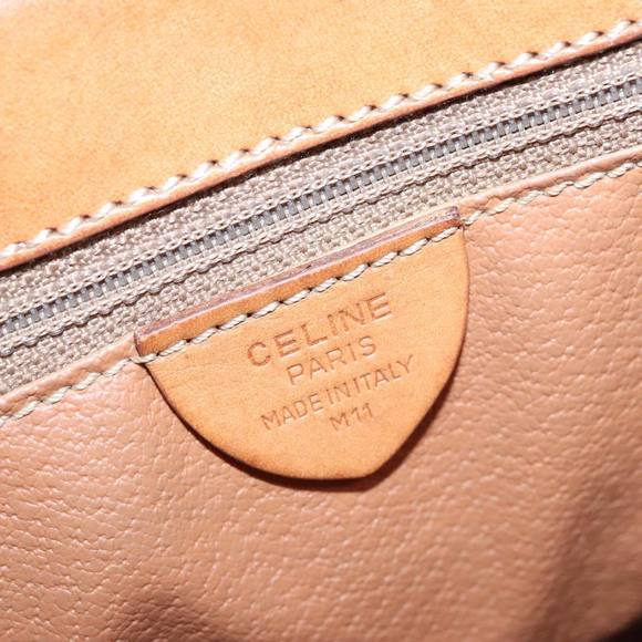 CELINE Macadam Canvas Hand Bag PVC Leather Brown Gold Auth 91294 - Picture 12 of 16